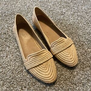 Sezane Tan Woven Flats